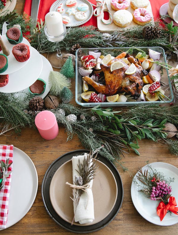 A restaurant's holiday menu items.