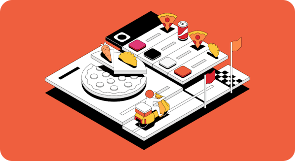 Abstract delivery app illustration
